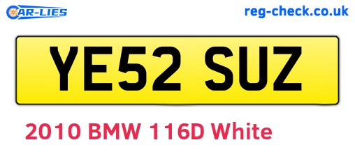 YE52SUZ are the vehicle registration plates.