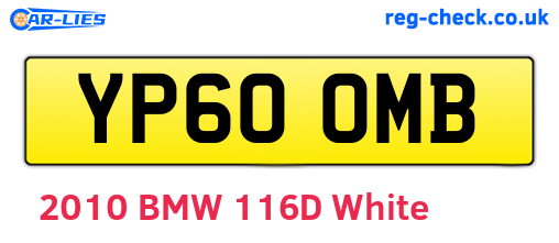 YP60OMB are the vehicle registration plates.