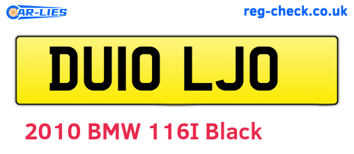 DU10LJO are the vehicle registration plates.
