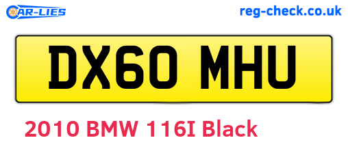 DX60MHU are the vehicle registration plates.