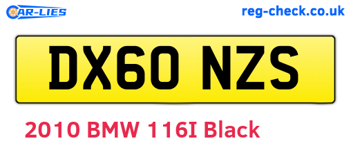 DX60NZS are the vehicle registration plates.
