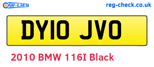 DY10JVO are the vehicle registration plates.