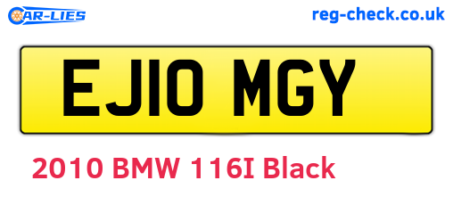 EJ10MGY are the vehicle registration plates.