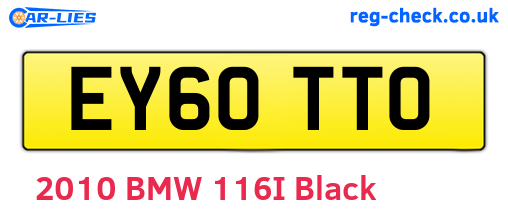 EY60TTO are the vehicle registration plates.