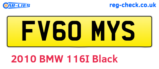FV60MYS are the vehicle registration plates.