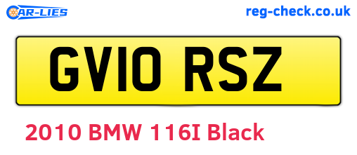 GV10RSZ are the vehicle registration plates.