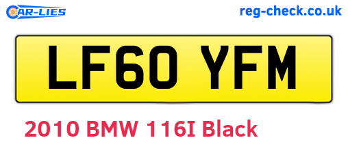 LF60YFM are the vehicle registration plates.