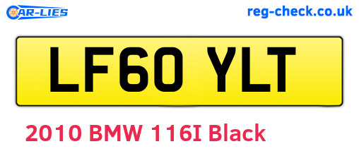 LF60YLT are the vehicle registration plates.