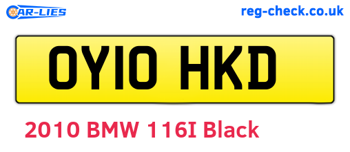OY10HKD are the vehicle registration plates.