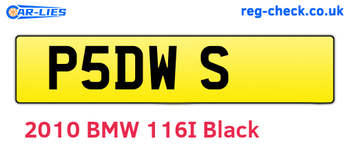 P5DWS are the vehicle registration plates.