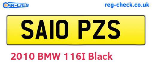 SA10PZS are the vehicle registration plates.