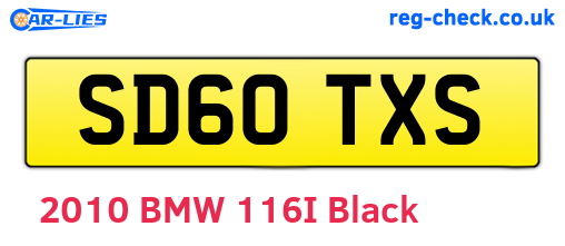 SD60TXS are the vehicle registration plates.