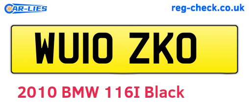WU10ZKO are the vehicle registration plates.