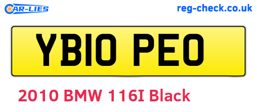 YB10PEO are the vehicle registration plates.