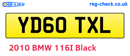 YD60TXL are the vehicle registration plates.