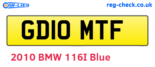 GD10MTF are the vehicle registration plates.