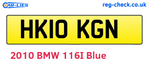 HK10KGN are the vehicle registration plates.