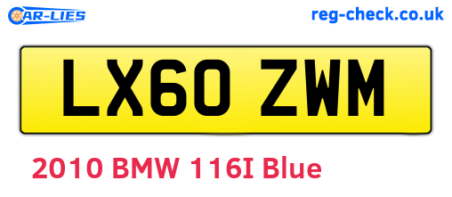 LX60ZWM are the vehicle registration plates.