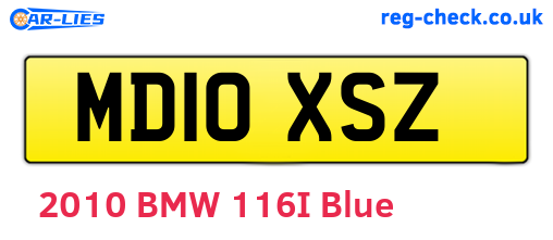 MD10XSZ are the vehicle registration plates.