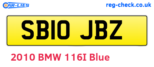 SB10JBZ are the vehicle registration plates.