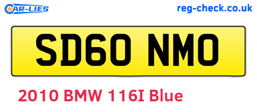 SD60NMO are the vehicle registration plates.