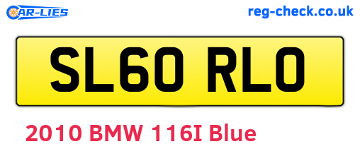 SL60RLO are the vehicle registration plates.