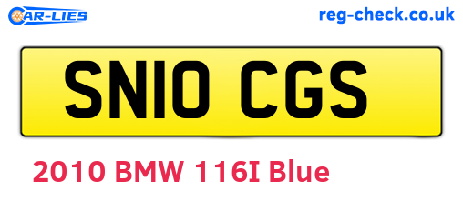 SN10CGS are the vehicle registration plates.
