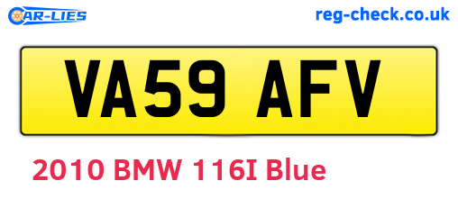 VA59AFV are the vehicle registration plates.