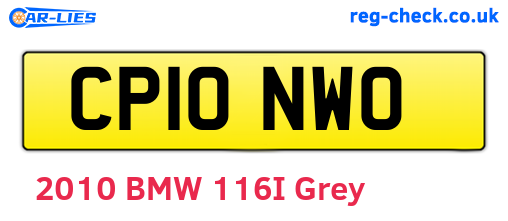 CP10NWO are the vehicle registration plates.