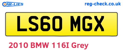 LS60MGX are the vehicle registration plates.