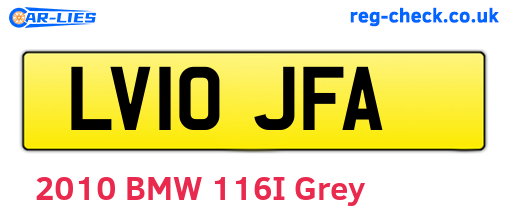 LV10JFA are the vehicle registration plates.