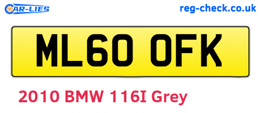 ML60OFK are the vehicle registration plates.