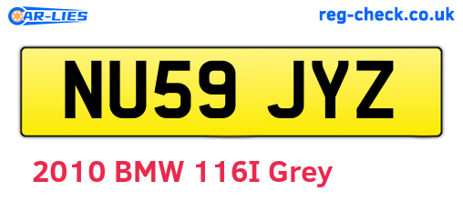 NU59JYZ are the vehicle registration plates.