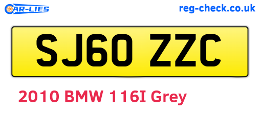 SJ60ZZC are the vehicle registration plates.