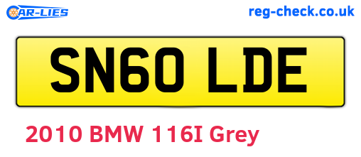 SN60LDE are the vehicle registration plates.