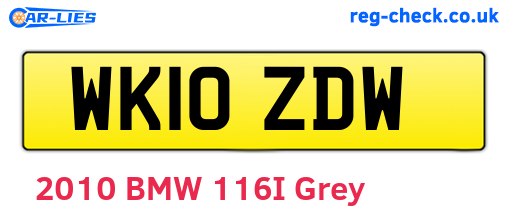 WK10ZDW are the vehicle registration plates.
