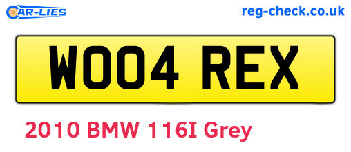 WO04REX are the vehicle registration plates.