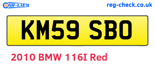KM59SBO are the vehicle registration plates.