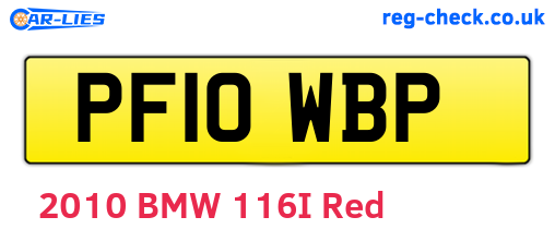 PF10WBP are the vehicle registration plates.