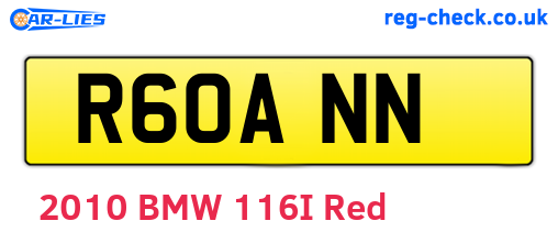 R60ANN are the vehicle registration plates.