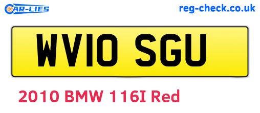 WV10SGU are the vehicle registration plates.