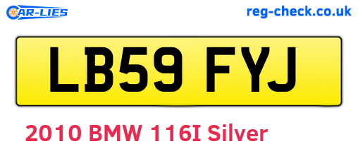 LB59FYJ are the vehicle registration plates.