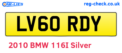 LV60RDY are the vehicle registration plates.