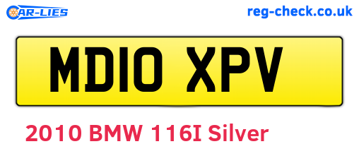 MD10XPV are the vehicle registration plates.