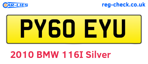 PY60EYU are the vehicle registration plates.