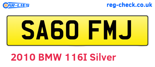 SA60FMJ are the vehicle registration plates.