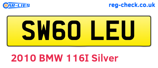 SW60LEU are the vehicle registration plates.