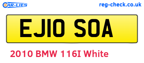 EJ10SOA are the vehicle registration plates.