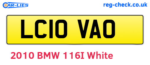 LC10VAO are the vehicle registration plates.