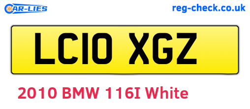 LC10XGZ are the vehicle registration plates.